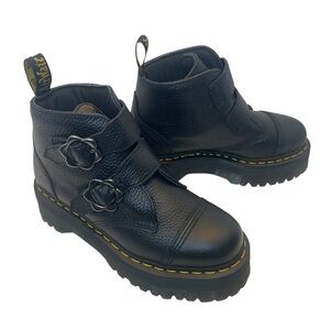 Dr. Martens Black Leather Moto Boots